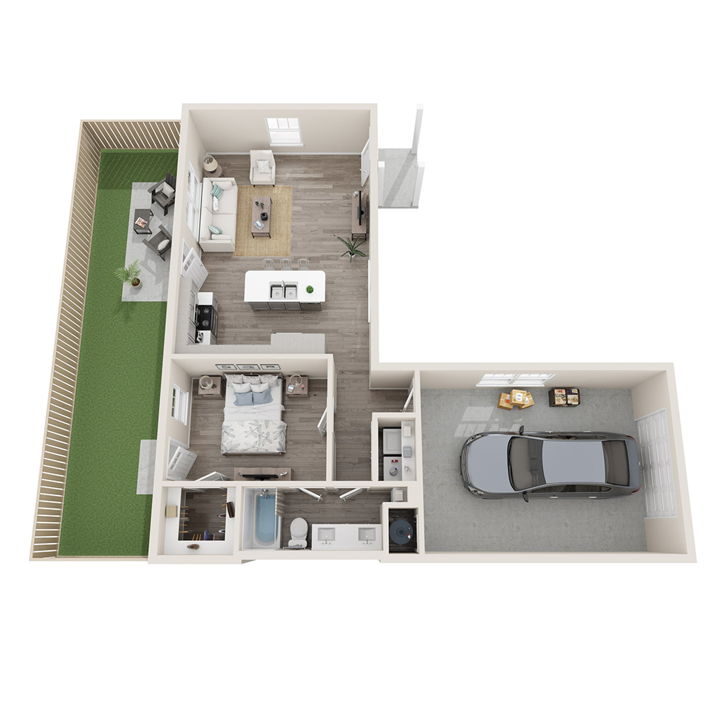 1 Bed, 1 Bath | Aura Twin with Garage
