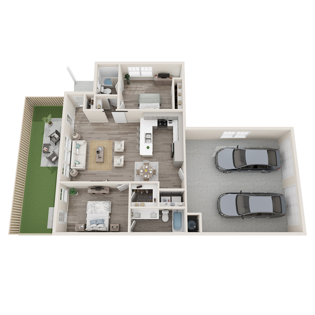 2 Bed, 2 Bath | Galileo Twin with Garage